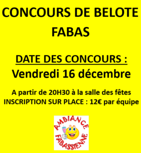 CONCOURS DE BELOTE #Fabas