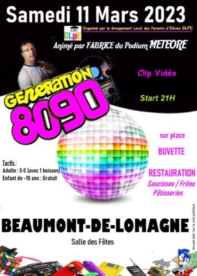 SOIRÉE 80'S #Beaumont-de-Lomagne