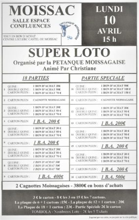 LOTO PETANQUE MOISSAGAISE #Moissac