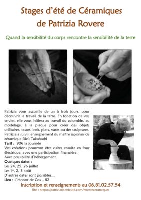 Stages céramique avec Patrizia Rovere #L'Honor-de-Cos