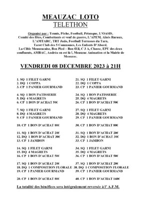 Loto Téléthon #Meauzac