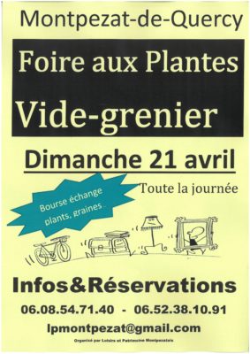 VIDE GRENIER FOIRE AUX PLANTES #Montpezat-de-Quercy