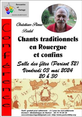 Conférence sur les chants traditionnels en Rouergue et confins #Parisot
